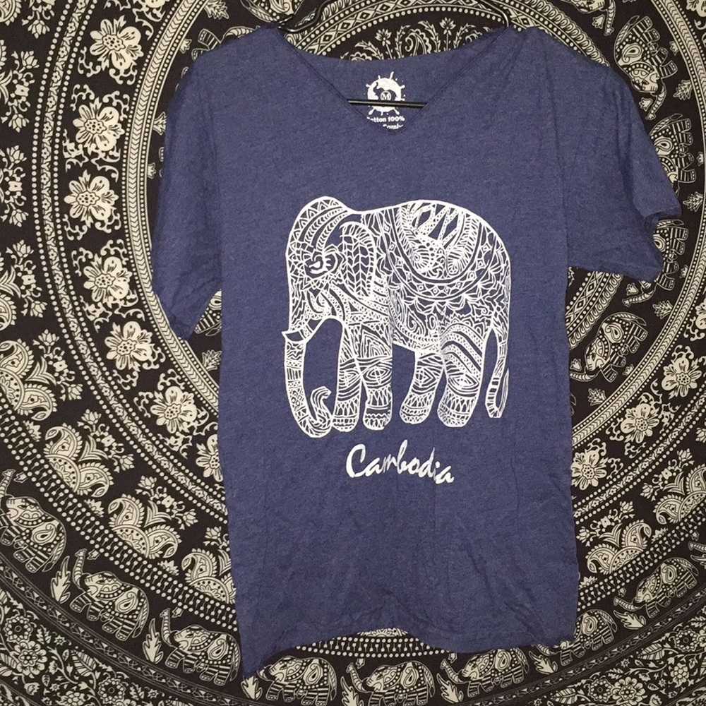 cambodia elephant shirt. basic tee.